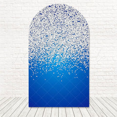 Toile de fond pour arche paillettes argent bleu pour décor fête époustouflant et élégant