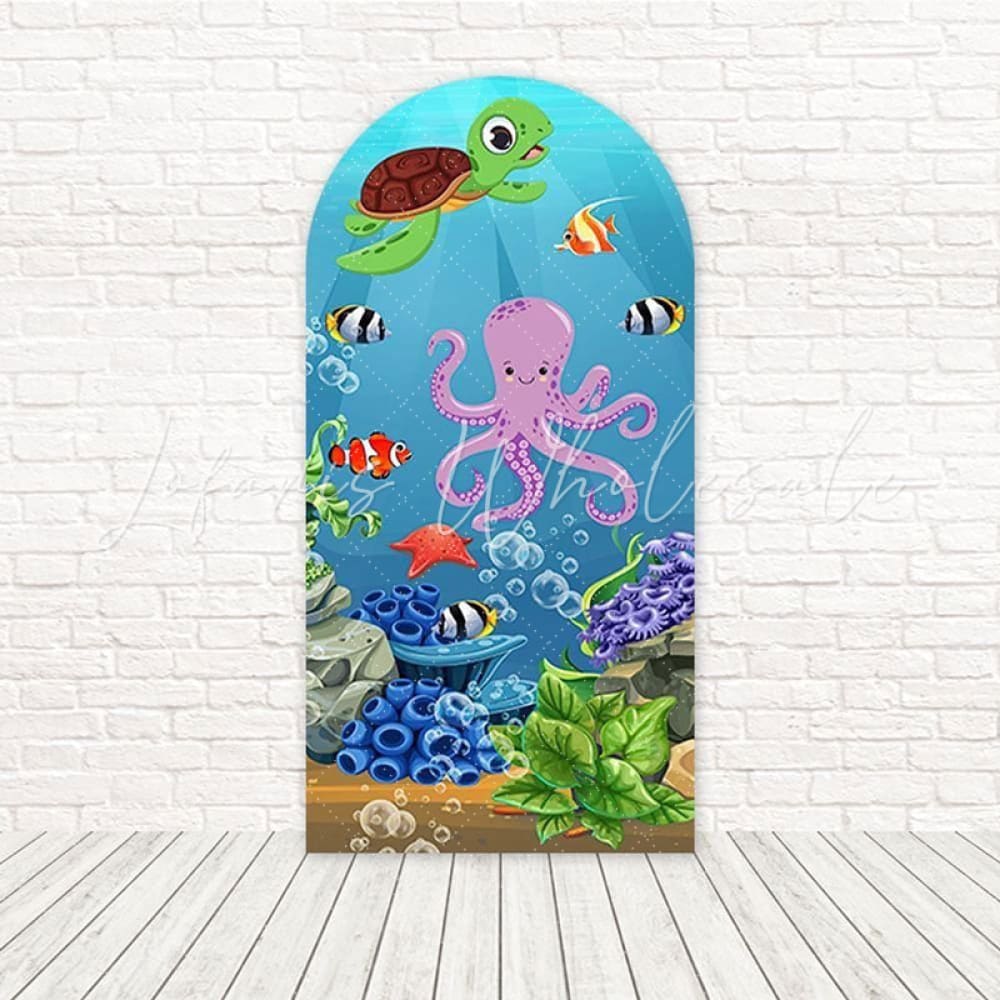 Toile de fond pour arche lueur océan bleu sous l'océan pour ensemble thème aquatique