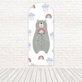 Toile de fond pour arche âme forêt douce ours boho pour événement bébé rustique