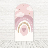 Toile de fond pour arche âme douce arc-en-ciel boho pour ambiance anniversaire rêveur