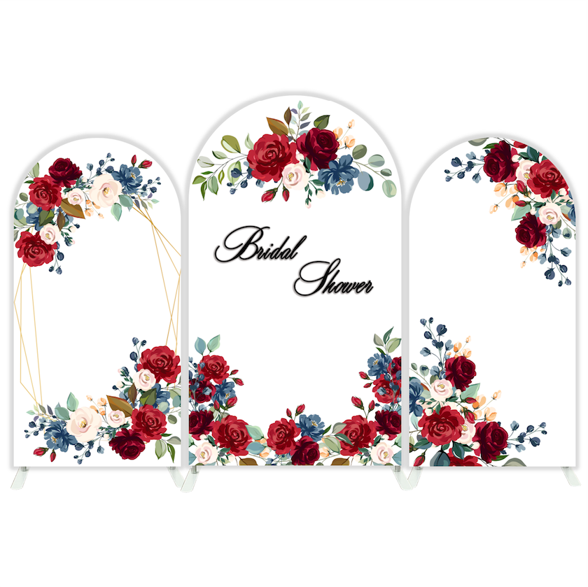 Toile de fond pour arche fête douche nuptiale fleur flore rose
