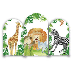 Toile de fond pour arche Joyeux Anniversaire jungle sauvage safari