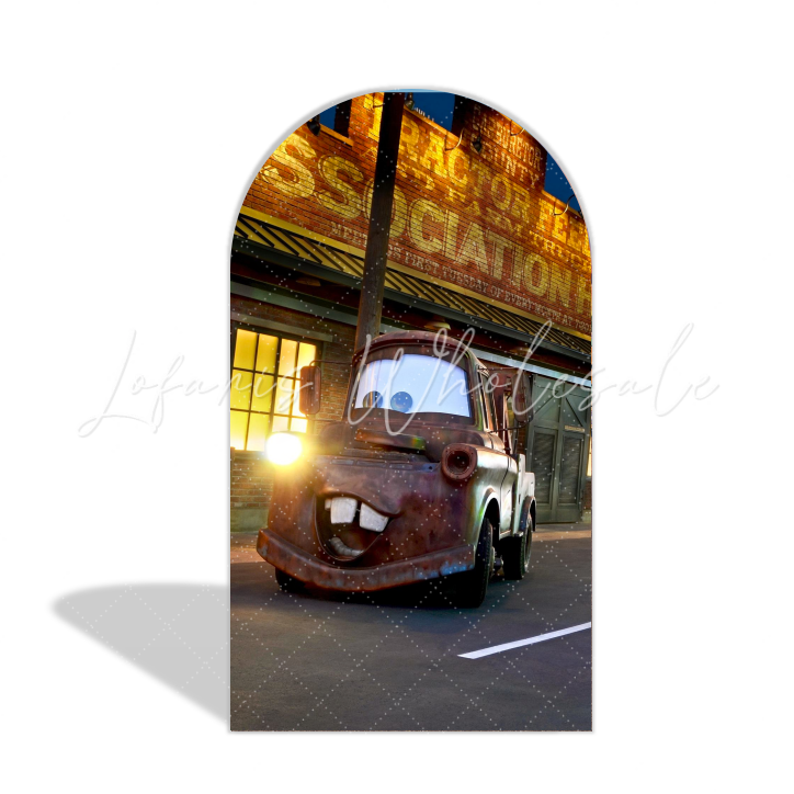 Toile de fond pour arche Joyeux Anniversaire thème Cars Flash McQueen