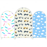 Toile de fond pour arche fête anniversaire Baby Shower Cars beignet