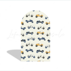Toile de fond pour arche fête anniversaire Baby Shower Cars beignet