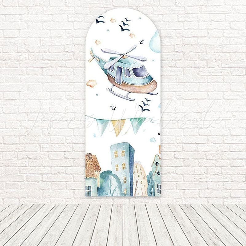 Toile de fond pour arche aventure avion dessin animé pour thèmes voyage fun