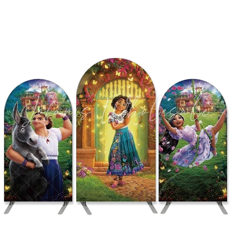 Kit toile de fond pour arche filles et maison magique thème film dessin animé