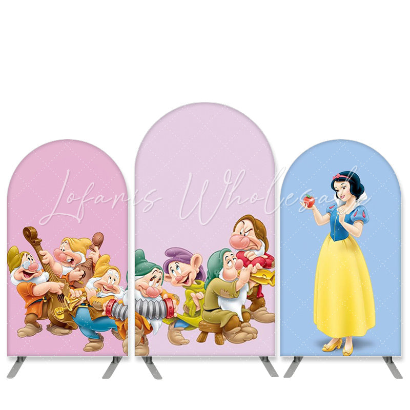 Kit toile de fond pour arche nains et princesse thème film dessin animé