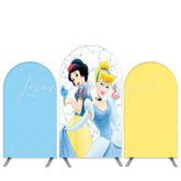 Kit toile de fond pour arche anniversaire bleu jaune thème princesse dessin animé