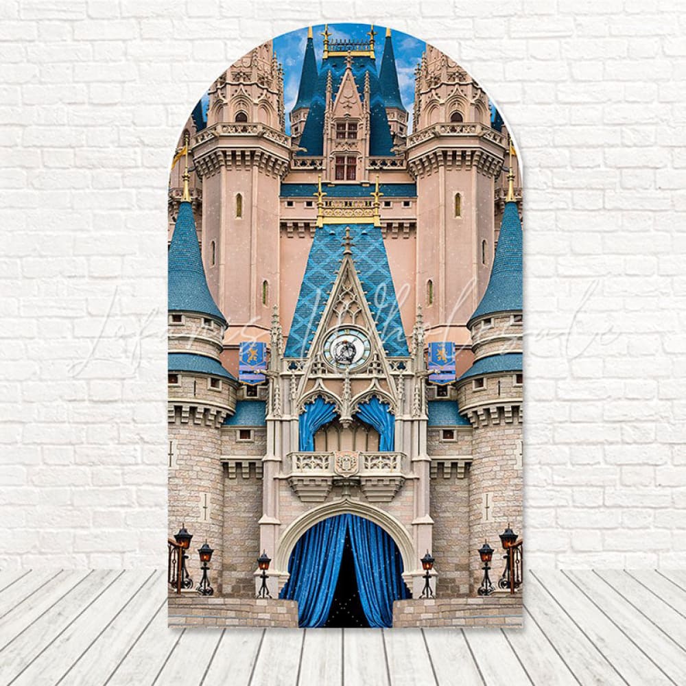 Toile de fond pour arche rêve château conte de fées pour anniversaire princesse