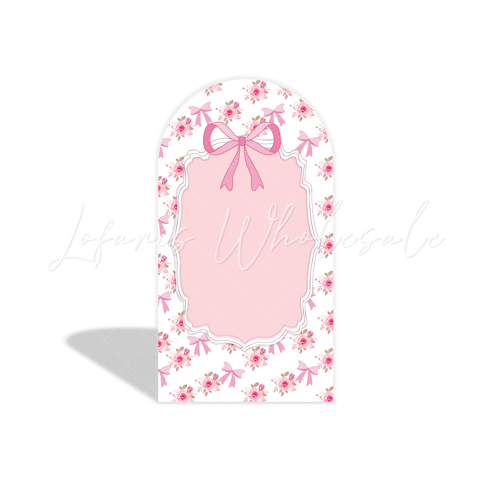 Toile de fond pour arche fête anniversaire fleur flore rose baptême