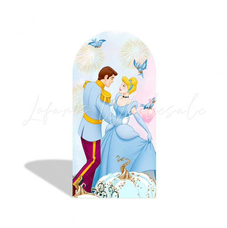 Toile de fond pour arche fond fête anniversaire princesse Cendrillon