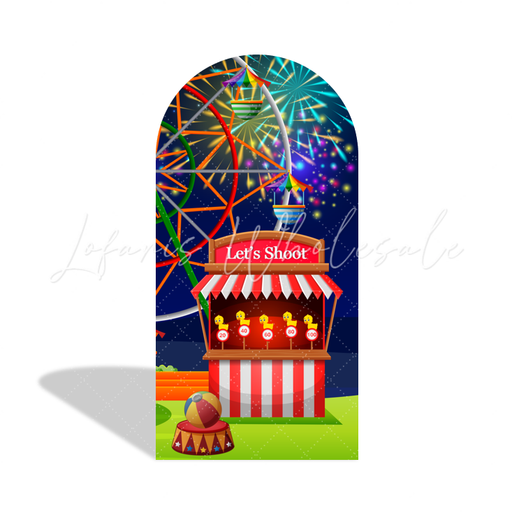 Toile de fond pour arche fête anniversaire Baby Shower Cirque