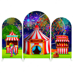 Toile de fond pour arche fête anniversaire Baby Shower Cirque