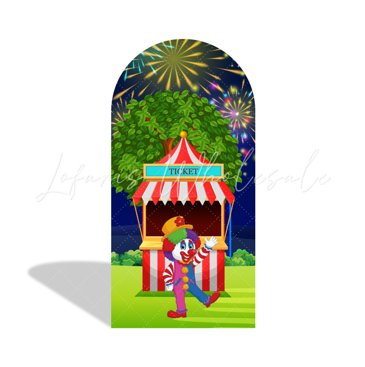 Toile de fond pour arche fête anniversaire Baby Shower Cirque