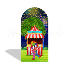 Toile de fond pour arche fête anniversaire Baby Shower Cirque