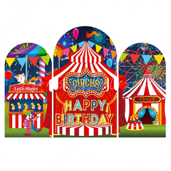 Toile de fond pour arche fond fête anniversaire Baby Shower Cirque