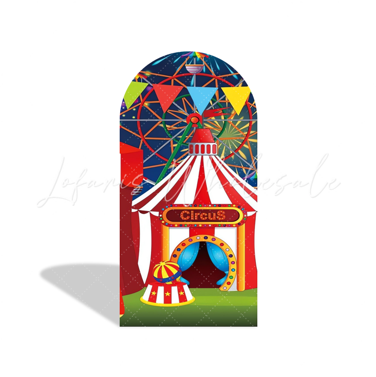 Toile de fond pour arche fond fête anniversaire Baby Shower Cirque