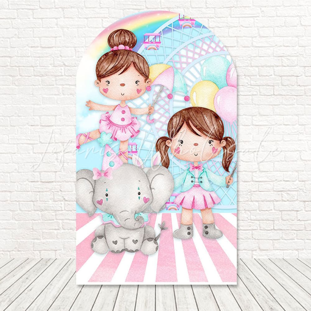 Toile de fond pour arche chapiteau coloré fun cirque pour jour fête carnaval
