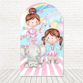 Toile de fond pour arche chapiteau coloré fun cirque pour jour fête carnaval
