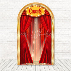 Toile de fond pour arche scène spectacle rideau rouge cirque pour fête carnaval