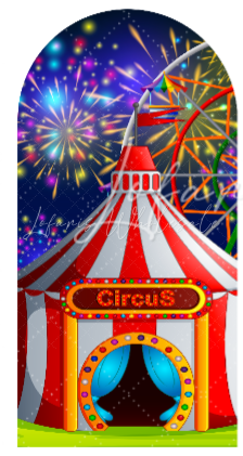 Toile de fond pour arche fond fête anniversaire Baby Shower thème Cirque