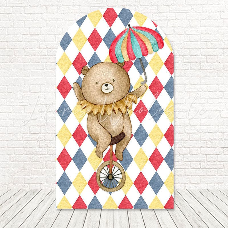 Toile de fond pour arche ours brouette cirque pour thèmes fête événement fun