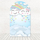 Toile de fond pour arche pluie amour nuage pour décor événement doux et fantaisiste