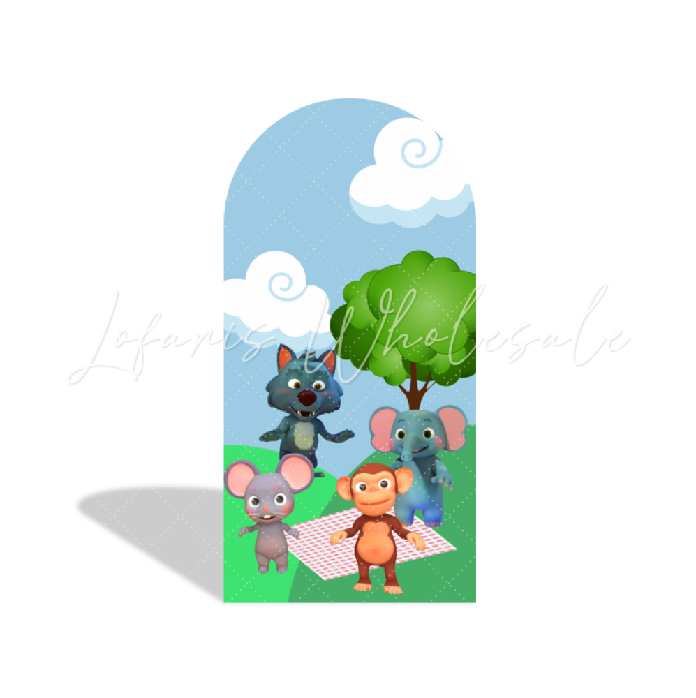 Toile de fond pour arche fond décoration fête anniversaire Baby Shower Cocomelon