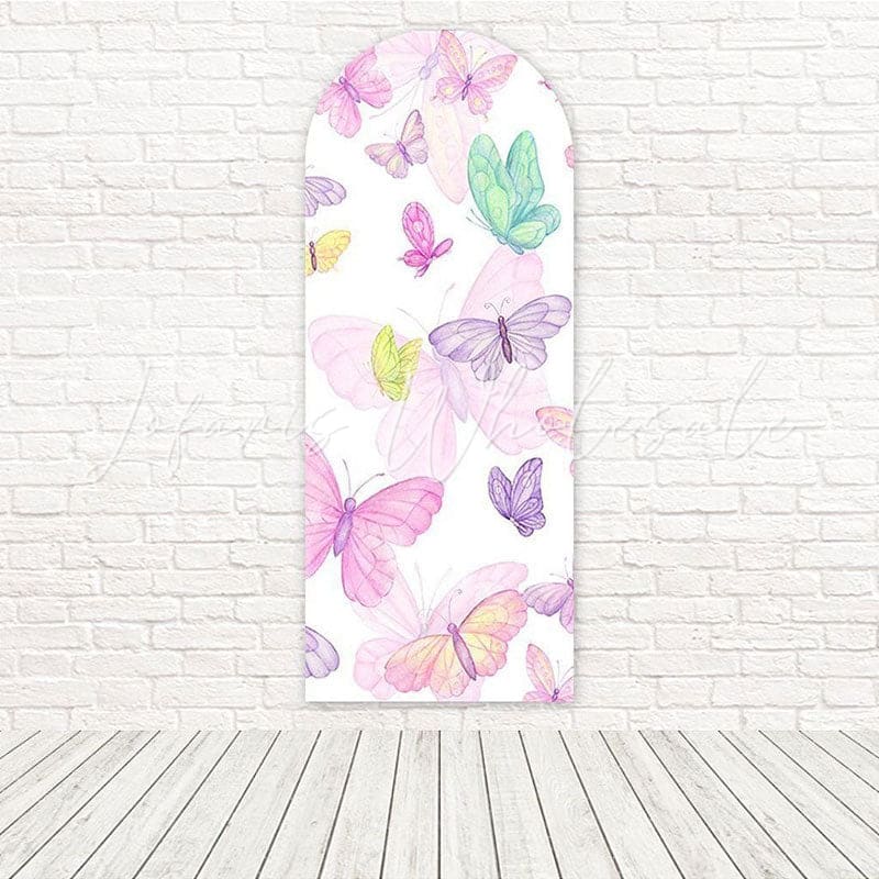 Toile de fond pour arche fantaisie papillons colorés pour événements joyeux