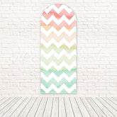 Toile de fond pour arche motif rayure audacieuse chevron coloré pour fête vibrante