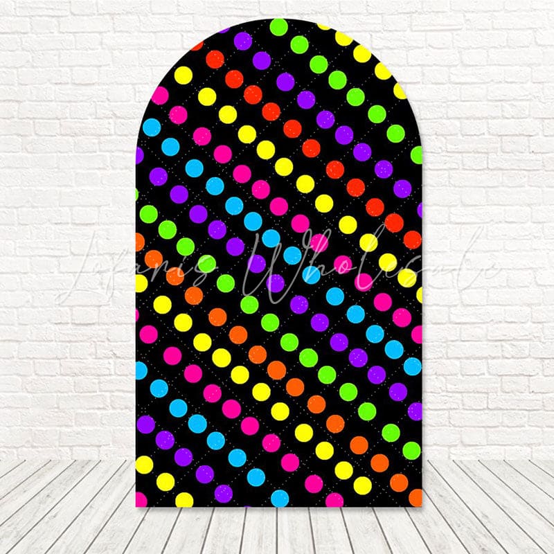 Toile de fond pour arche pois colorés pour célébrations thème événement fun et lumineux