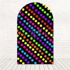 Toile de fond pour arche pois colorés pour célébrations thème événement fun et lumineux