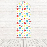 Toile de fond pour arche cercle vibrant pois coloré pour thème anniversaire
