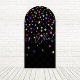Toile de fond pour arche étoiles colorées pour décor événement lumineux et fun