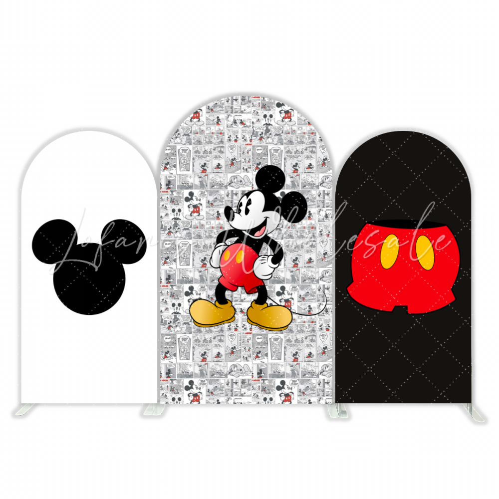 Toile de fond pour arche Joyeux Anniversaire thème dessin animé Mickey BD