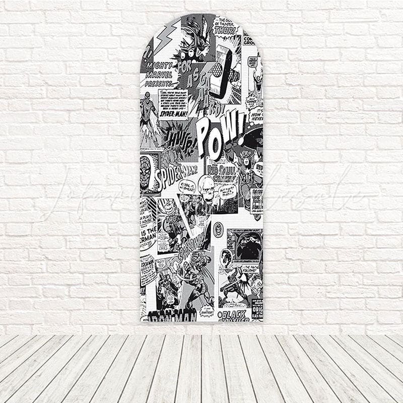 Toile de fond pour arche look audacieux action Comics Marvel pour vitrine fan