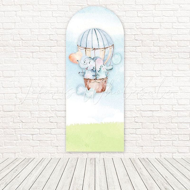 Toile de fond pour arche ballon éléphant mignon pour événements enfants adorables