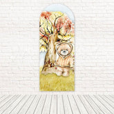 Toile de fond pour arche thème ours en peluche mignon pour événements enfants fun et ludiques