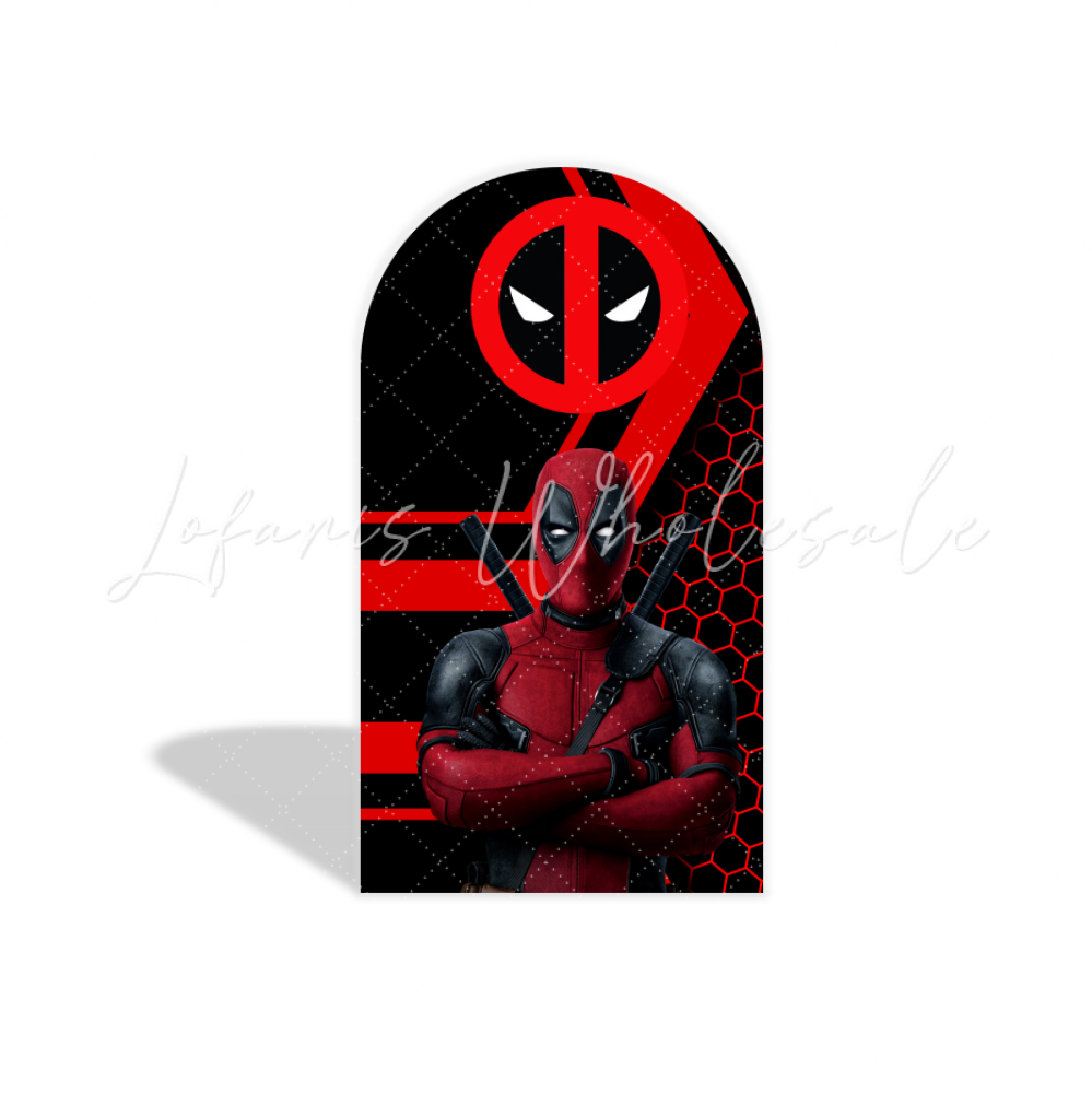 Toile de fond pour arche fête anniversaire thème Deadpool