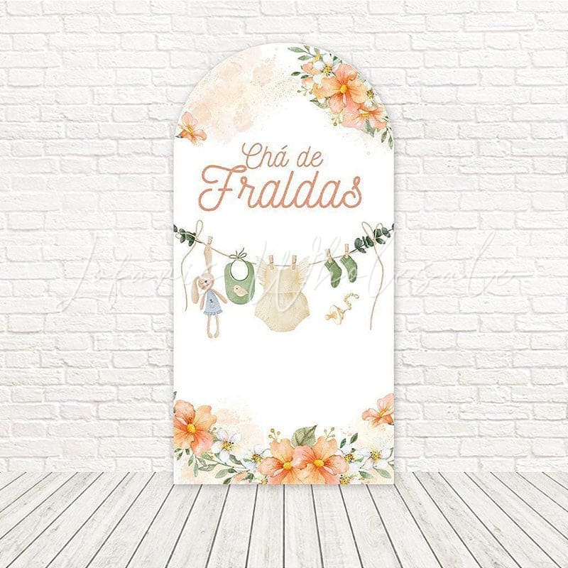 Toile de fond pour arche bébé mignon douche couches pour célébration Baby Shower