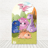 Toile de fond pour arche aventure jungle bébé dino pour anniversaire tout-petit