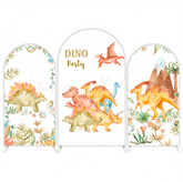 Toile de fond pour arche Baby Shower anniversaire dessin animé dinosaure
