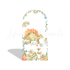 Toile de fond pour arche Baby Shower anniversaire dessin animé dinosaure