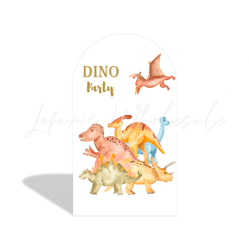 Toile de fond pour arche Baby Shower anniversaire dessin animé dinosaure