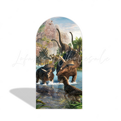 Toile de fond pour arche Joyeux Anniversaire dinosaure