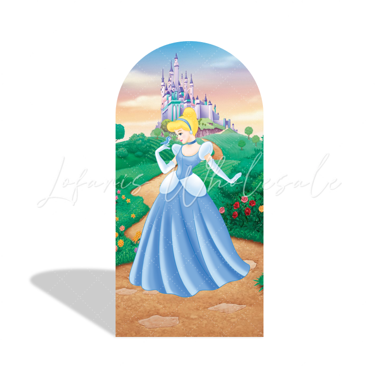 Toile de fond pour arche fond fête anniversaire Princesses Disney
