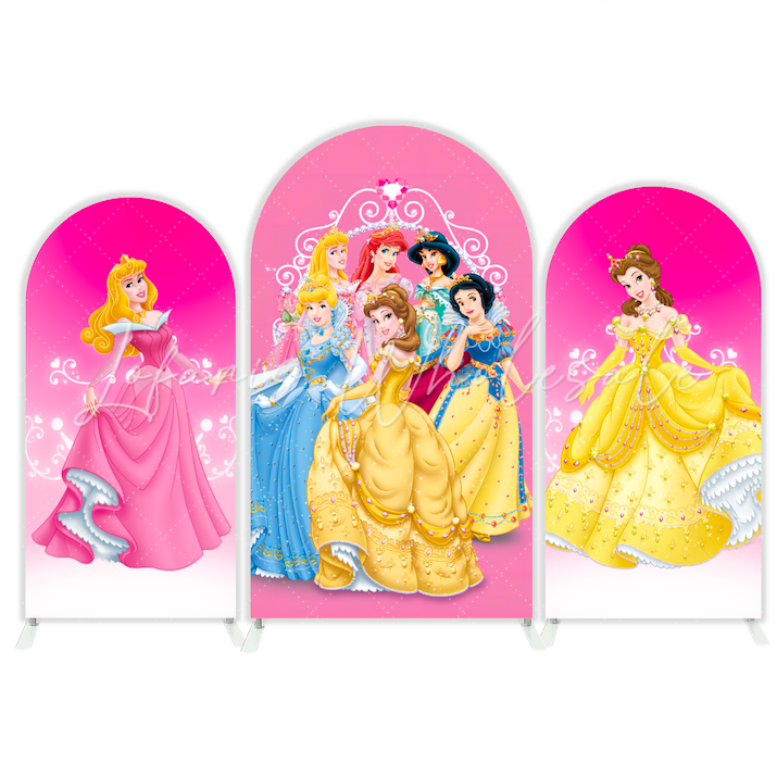 Toile de fond pour arche Joyeux Anniversaire Princesses Disney