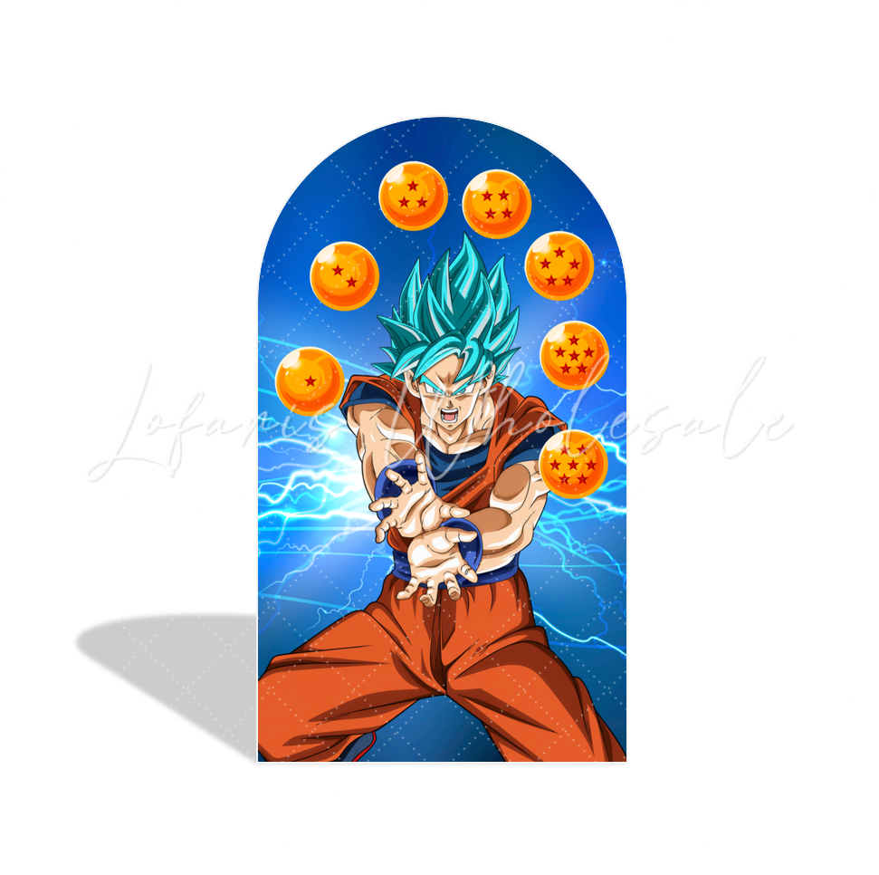 Toile de fond pour arche fête anniversaire thème Dragon Ball
