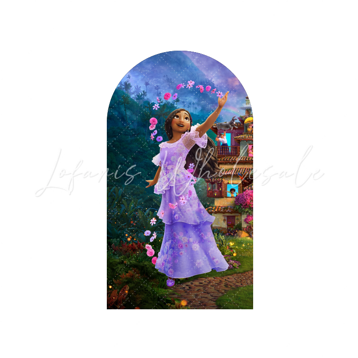 Toile de fond pour arche fête anniversaire thème Encanto